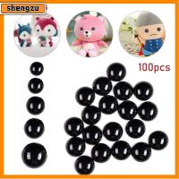 SHENGZU 100pcs เด็กทารก 3-12 มม. ตุ๊กตาผ้า ตาความปลอดภัยสีดำ การทำหุ่นสัตว์ Bears เข็ม Felting อุปกรณ์เสริมตุ๊กตา