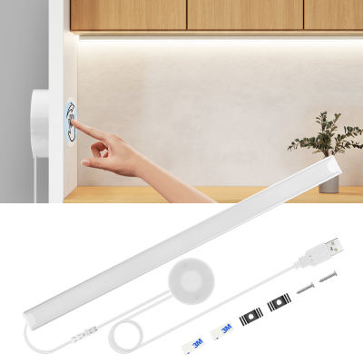 Hot 304050ซม. USB 5V LED ตู้ Light Penetrable ไม้ Hand Sweep Touch Sensor หรี่แสงได้อลูมิเนียม Night โคมไฟสำหรับห้องครัวห้องนอน