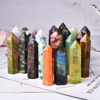 1PC หินธรรมชาติคริสตัล 36 สี Tower Amethyst Rose QUARTZ Healing หินพลังงานแร่ Mineral Obelisk เครื่องประดับบ้าน-Soneye