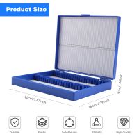 Royal Blue Plastic Rectangle Hold 100 Microslide Slide Microscope Box