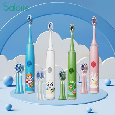 ☂ For Children Toothbrush Sonic Electric Toothbrush Cartoon Pattern for Kids with Replace The Tooth Brush Head Ultrasonic