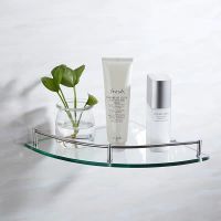 ✉ Bathroom Corner Glass Shelf 1 Tier Stainless Steel