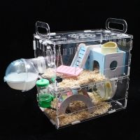 Transparent Double-layer Hamster House Acrylic Single-layer Guinea Pig Cage Small Pet Oversized Villa Supplies Toys