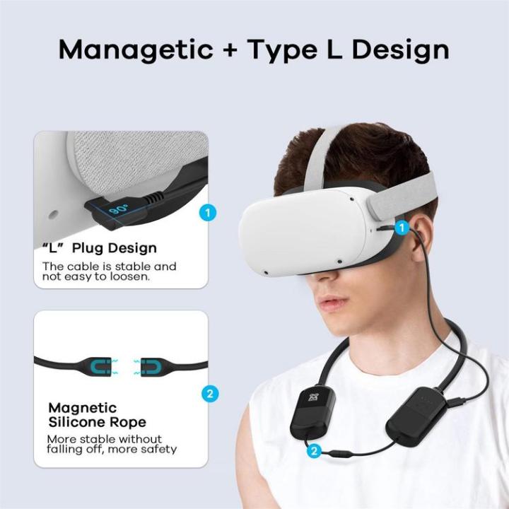 usb-c-for-headset-rechargeable-power-bank-8000mah-vr-glasses-accessories-neck-hanging-portable-battery-pack-with-usb-c-cable-gifts