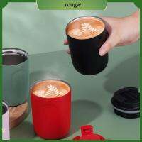 RONGW 220มล. แก้วกาแฟขนาดเล็ก สีทึบทึบ เหล็กไร้สนิม ขวดน้ำน้ำ แบบพกพาได้ ป้องกันการรั่วซึม กระติกน้ำสูญญากาศรถยนต์ การเดินทางการเดินทาง