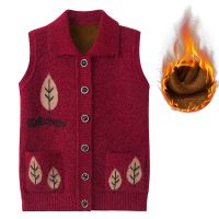Middle-aged and old ma3 jia3 female the spring autumn grandma knitted cardigan horse shawl wool winter sweater vest