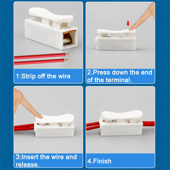 50pcs-splice-ch-2-wire-ch-3-spring-wire-connectors-cable-clamp-block