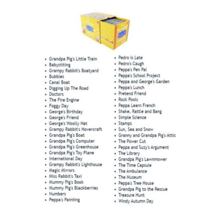 box-set-peppa-pig-ชุดหนังสืออ่านภาษาอังกฤษ-peppa-story-books-50เล่ม-serie-2-กล่องเหลือง