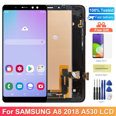 【CW】 A530 A530F A530F/DS Display Screen With Frame For Samsung Galaxy A8 2018 Lcd Touch Digitizer Assembly Replacement