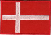 iron on patch Embroidery Country flag Denmark 7x5 cm เดนมาร์ก ธงประจำชาติ ตัวรีด เย็บติดผ้าประเทศไทย โลโก้ปัก มีกาวสำหรับรีด ตกแต่งเสื้อผ้า