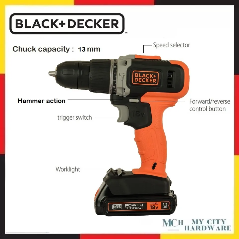 Black and Decker BCD003C 18v Cordless Combi Drill