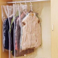 Hanging Vacuum Bags For Clothes Transparent Sealed Compression Pouch Wardrobe Organizer Storage Bag Zip lock Plastic Save Space