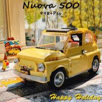 Fiat 500 Yellow Car Building Blocks Bricks Compatible 10271 77942 Birthday Christmas Gift Automobile Model Toys Building Sets