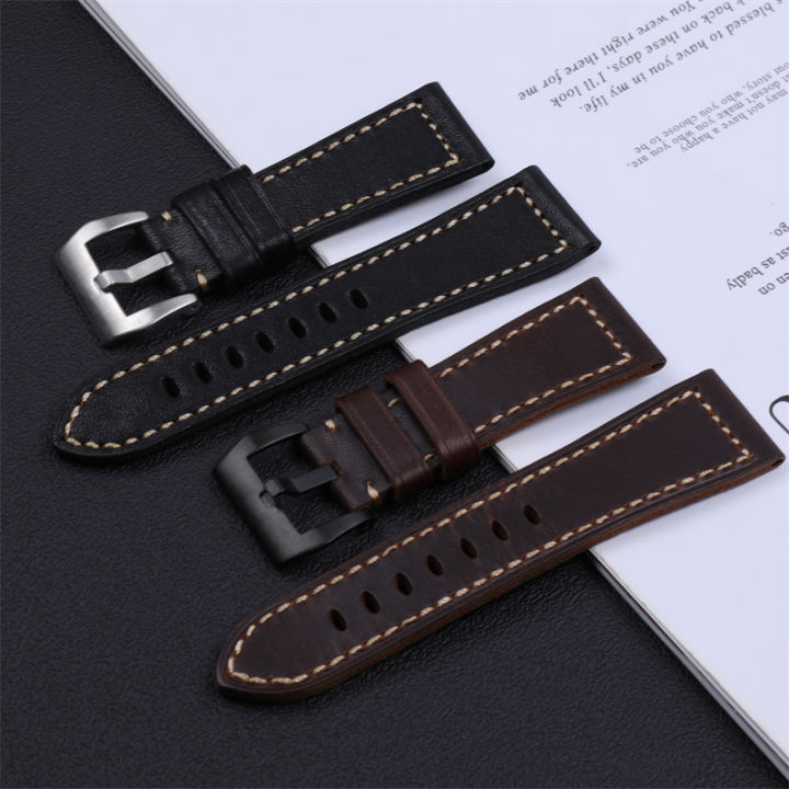 high-quality-italian-thickness-retro-crazy-horse-genuine-leather-watchband-pin-buckle-for-strap-watch-band-tools-26mm