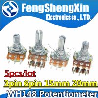 5pcs WH148 3pin 6pin 15mm 20mm 1K 2K 5K 10K 20K 50K 100K 250K 500K 1M Ohm Linear Taper Rotary Potentiometer Resistor B50K B10K WATTY Electronics