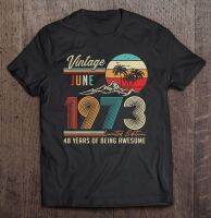 48 Years Old 48Th Birthday Decoration Vintage June 1973 Ver2 Men Tshirts Men Clothing Cotton Men Print Cotton