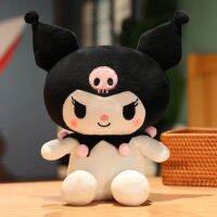 Sanrio Kuromi Mymelody ตุ๊กตามือผ้ากำมะหยี่น่ารักหมอนอิงโซฟาการ์ตูนโกธิคสีเข้มของเล่นลูกไม้วันเกิดสำหรับเด็กผู้หญิง