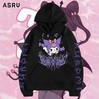 ASRV Kuromi คุโรมิ เสื้อสเวตเตอร์เสื้อกีฬาสำหรับเด็กชายชายหญิงน่ารักเสื้อกันหนาวมีฮู้ด,เสื้อสเวตเชิ้ตใส่ได้ทั้งชายและหญิงทรงหลวมพิมพ์ลายเสื้อคู่ผู้หญิงรุ่น30-80กก.