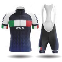 ZZOOI Italy Cycling Jersey Short Sleeve 2023 Team Men Bike Bib Shorts Clothes Maillot Cycling Sets MTB Clothing Ropa Ciclismo Maillot