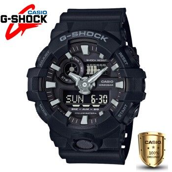 Casio G-Shock Mens Black Resin Strap Watch รุ่น GA-700-1BDR สีดำ