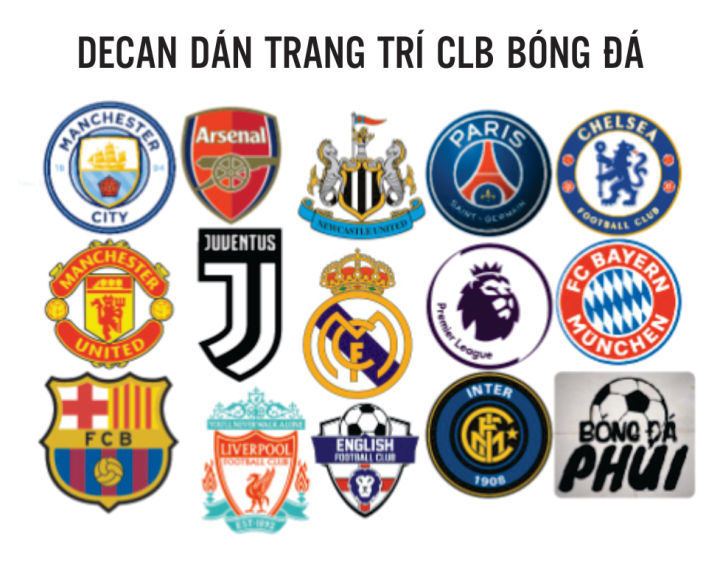 Sticker logo CLB bóng đá theo yêu cầu | Lazada.vn