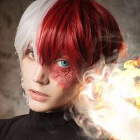 Peluca De Cosplay De My Hero Academia Shoto Todoroki, Peluca Corta Plateada, Blanca Y Roja, Boku No Hakademia Shouto, Fiesta De Disfraces