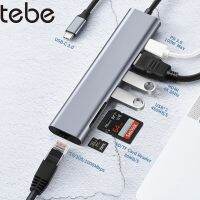 【】 Cybershock Tebe 7 IN 1 Type-C ถึง4K รองรับ HDMI Gigabit Ethhernet USB 2.0 Sd/tf Reader Adapter ฮับ USB-C สำหรับ Macbook Air