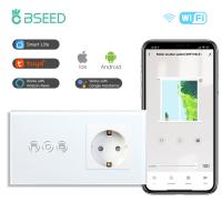 [HOT GELLXKOWOIGHIO 527] Bseed Touch สวิตช์ชัตเตอร์ Wifi EU มาตรฐาน USB Charge Socket ไม่มี Wifi Smart Blind Glass Roller Wall Switch Smart Life TUYA