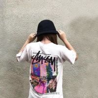 เสื้อยืด ผ้าฝ้ายแท้ Stussy Daydream เสื้อยืดลําลองสําหรับผู้ชายผู้หญิงแขนสั้นพิมพ์ลาย Daydream