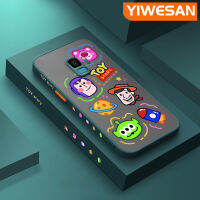 YIWESAN เคสปลอกสำหรับ Samsung กาแลคซี S9 S9พลัสเคสการ์ตูนเรื่องของเล่นน่ารักแบบฝ้าขอบสี่เหลี่ยมเคสโทรศัพท์แบบแข็งซิลิโคนนิ่มเคสกันกระแทกเคสป้องกันกล้องฝาปิดเลนส์เต็ม