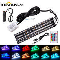 4 in 1 USB car lights decorati Decorative car interior light Car RGB LED Strip Light Atmosphere Lamps With Remote contro12V