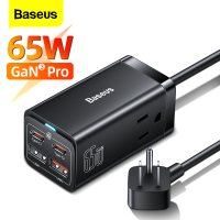 Baseus 65W /100W GaN3 Pro USB Charger เดสก์ท็อป Type C PD 4 in 1 AC/DC Multi-Port Desktop Powerstrip แท่นชาร์จ Fast Charger สำหรับ iPhone 13Pro Max 12 Xiaomi Samsung แล็ปท็อป