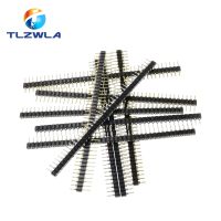 5PCS 2.54MM Connector Round Hole Female Head Row Needles 1x40 Round the Needle Male Head 1x40P Gold Plated Single Row