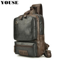 Mens Fashion Shoulder Business Bag Vintage Crossbody Leather Sling Crossbody for Phone Outdoor Traveling Sports Casual Running