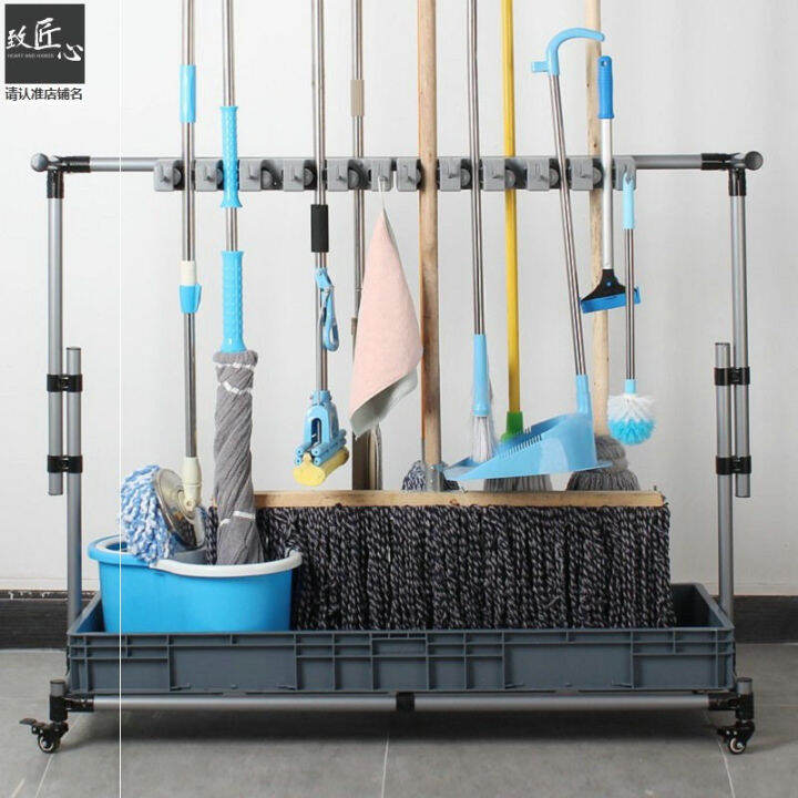 Stainless steel mop rack floorstanding household cloth drain cleaning
