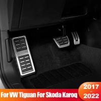 สำหรับ Volkswagen VW Tiguan 2 Mk2พื้นที่ทั้งหมดสำหรับ Skoda Karoq 2017 2018 2019 2020 2021 2022ฝาครอบแป้นเหยียบเชื้อเพลิงรถยนต์