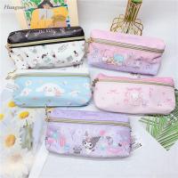 HUAGUES ของขวัญผู้หญิงเครื่องเขียนน่ารักเมโลดี้อนิเมะ Tas Kosmetik Cinnamoroll Kuromi เคสแต่งหน้ากล่องดินสอกระเป๋าเก็บของกรณีกระเป๋าดินสอ