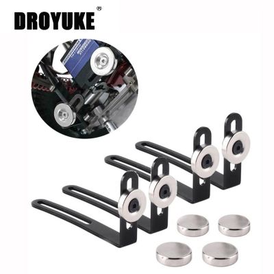 Droyuke 4PCS RC Car Shell Body Mount Metal L-Bracket with Magnet for 1:10 RC Crawler Car Axial SCX10 90046 D90  Power Points  Switches Savers