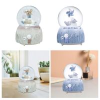 Lovely Glass Crystal Ball Globe Glowing Luminous LED Snowflakes Snow Music Box Birthady Holiday Gifts Night Light Collectible