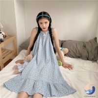 ชุดสไตล์ cherry suspender nightdress ชุดนอนคุณหนู น่ารัก ลายดอก สไตล์เจ้าหญิงหวาน nightdress【LittleStar6】