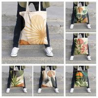 Canvas shoulder bag organization storage Handbags cosmetics travel Womens bag Shopping Fabric pouch nordic boho Customizable