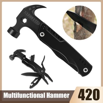 Claw Hammer Multifunctional Pliers Wrench Knife Screwdriver Combination Steel Folding Hand Tools Outdoor Survival Camping