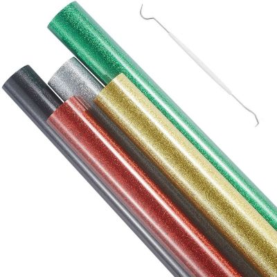 Fast delivery 1 Roll 12 /10 x10 /30/25cmx300cm thermal transfer glitter vinyl roll (HTV) for T-shirt clothing pockets