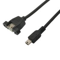 0.3m 0.5m Mini 5P Male to USB A Female Panel Mount Screw holes Extension USB-A F to Mini USB M Connector 5pin Adapter Cable