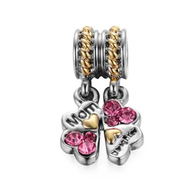 【Worth-Buy】 แม่ลูกลูกปัดห้อยสไตล์ยุโรปโคลเวอร์สีเงินเหมาะสำหรับ A372กำไลข้อมือ Pandora