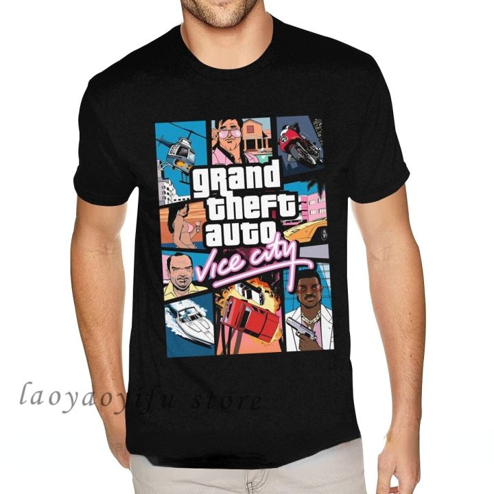Game Grand Theft Auto Vice City T Shirt GTA Graphic Tshirts Shirt Mens  Graphic Oversized T Shirt Ropa Hombre Camisetas 
