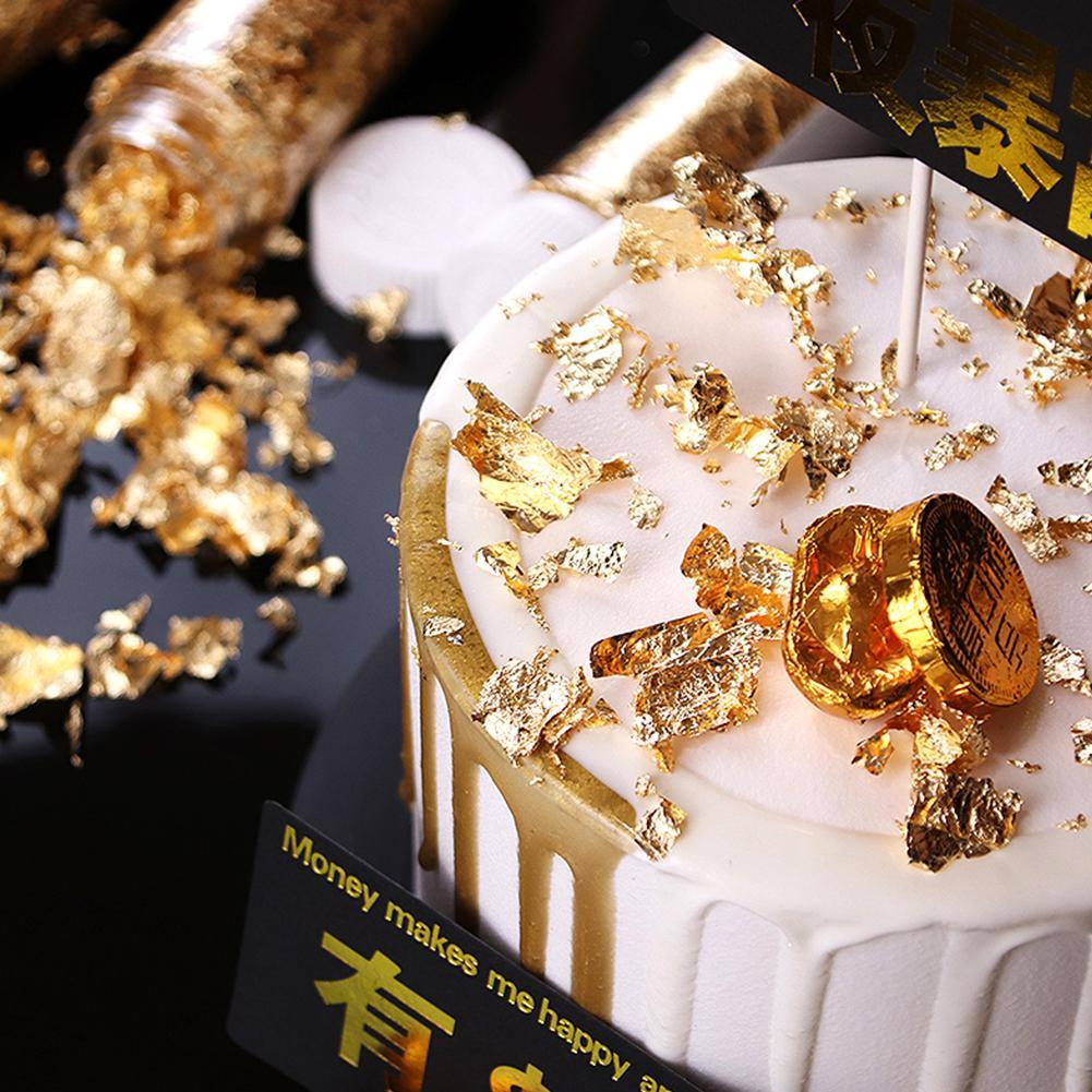 Details about   Gold Foil Silver Foil Birthday Cake Decoration Mousse Pastry Cooking S3E8 
