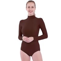 ✴❂ Women Long Sleeve Ballet Dance Wear Turtleneck Gymnastics Catsuit Leotard Romper Skin for Men Adult Stage Costumes