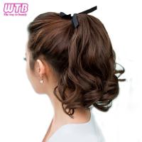 WTB Synthetic Short Curly Ponytail for Women Heat Resistant Drawstring Wavy Ponytail Hairpieces Black Brown Wavy Ponytail Hair Wig  Hair Extensions  P