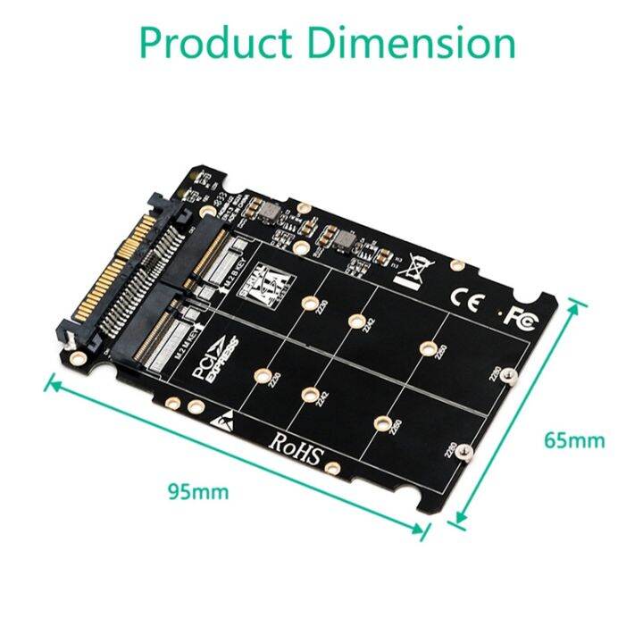 sff-8639-nvme-u-2-to-ngff-m-2-m-key-amp-b-key-ssd-adapter-pcie3-0-x16-gen3-portable-fit-for-2280-2260-2242-2230-ssd